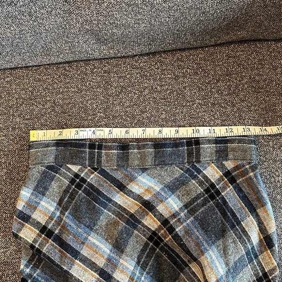 Plaid A-Line Midi Skirt in Blue and Gray - Picture 5 of 9